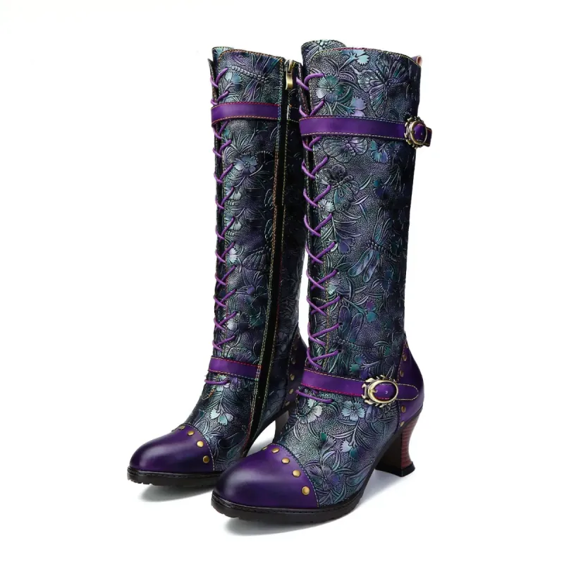 Warm Embossed Real Leather Dragonfly Boots sold by superladystar