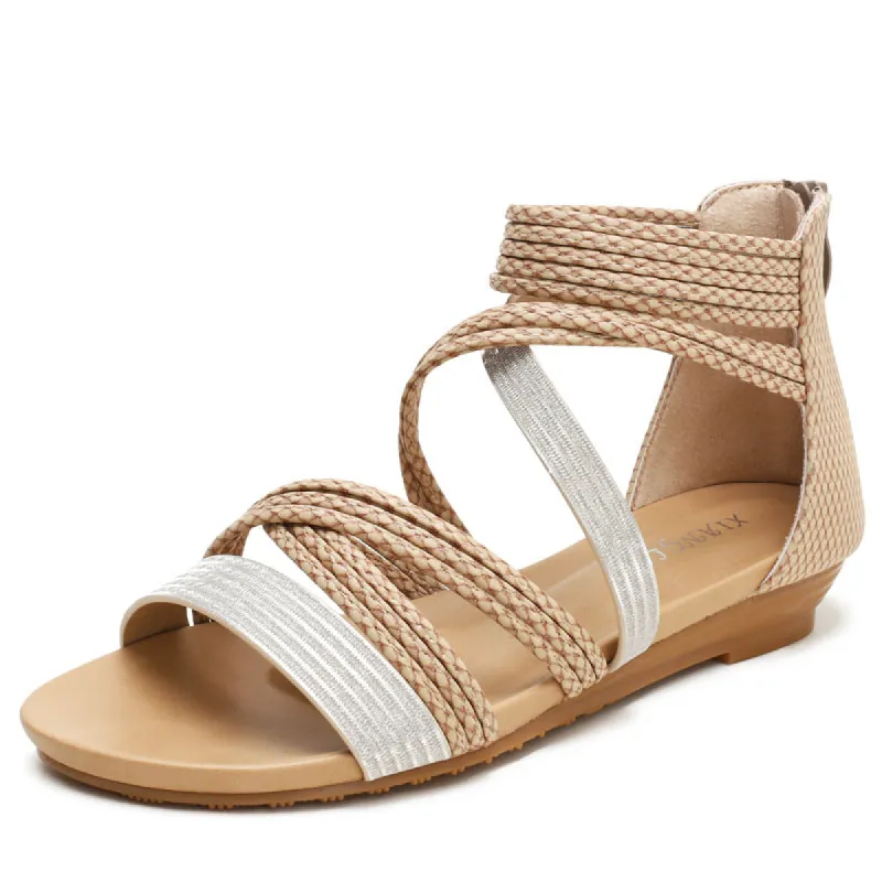 Bohemian Wedge Strap Flat Sandals sold by superladystar