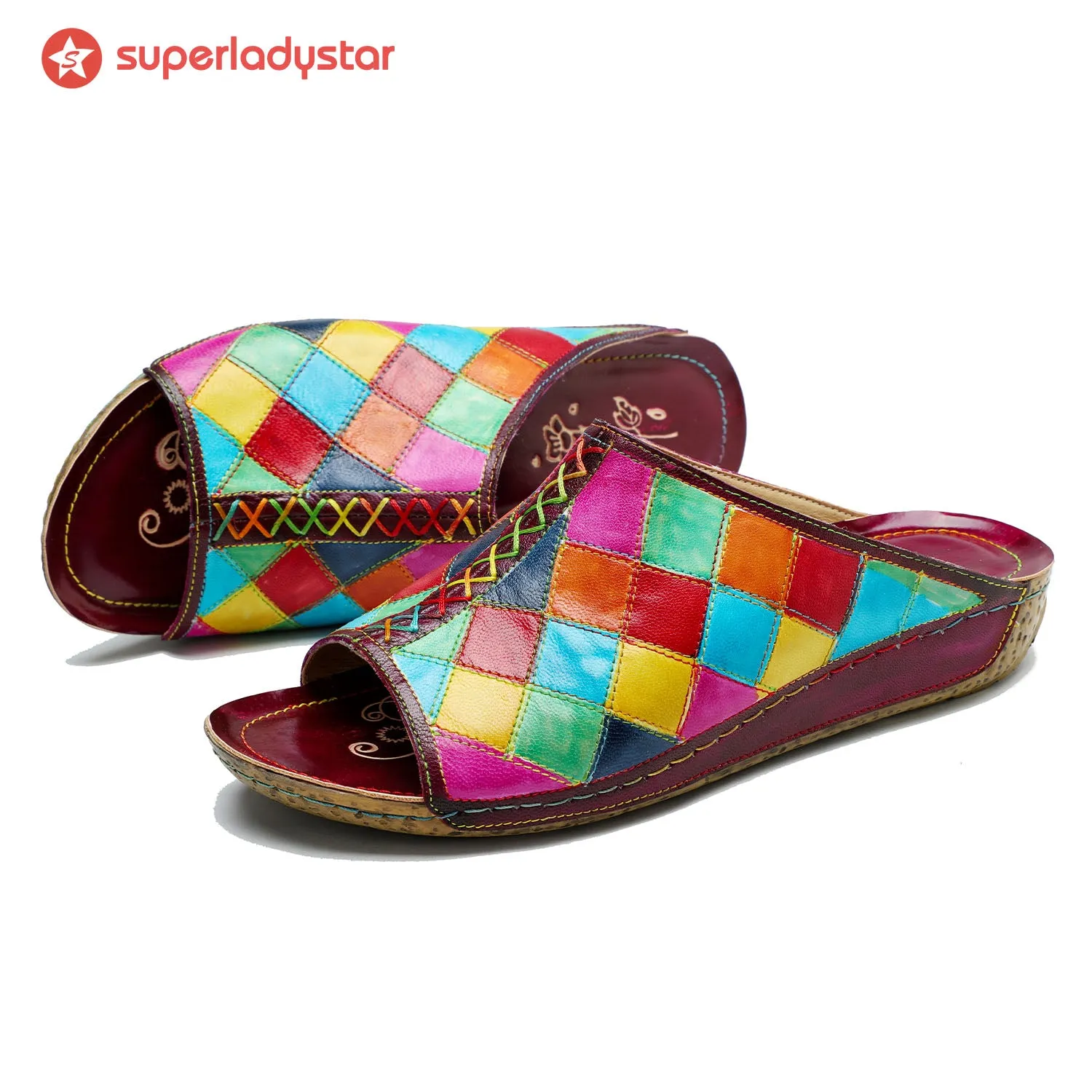 Vintage Handmade Printed Colorful Slipper sold by superladystar product image thumbnail 2