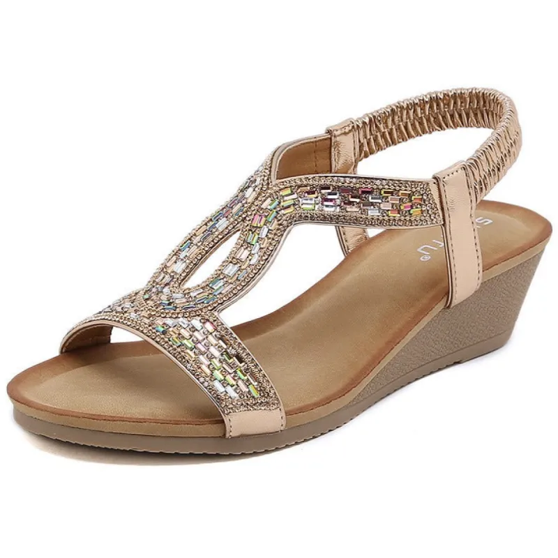 Fashionable Wedge Heel Slip-resistant Commuter Sandals sold by superladystar