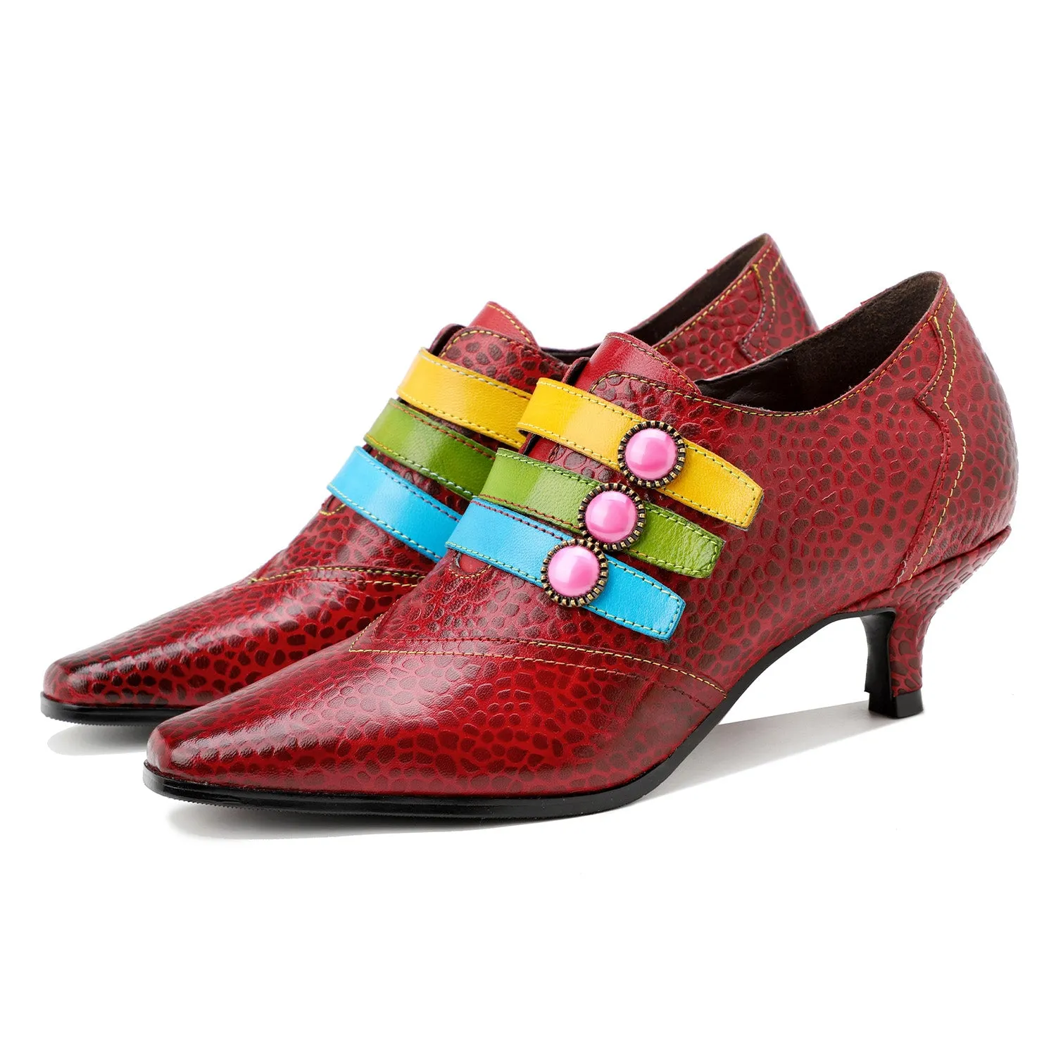 Vintage Fashion Colorful Buckle Shoes sold by superladystar