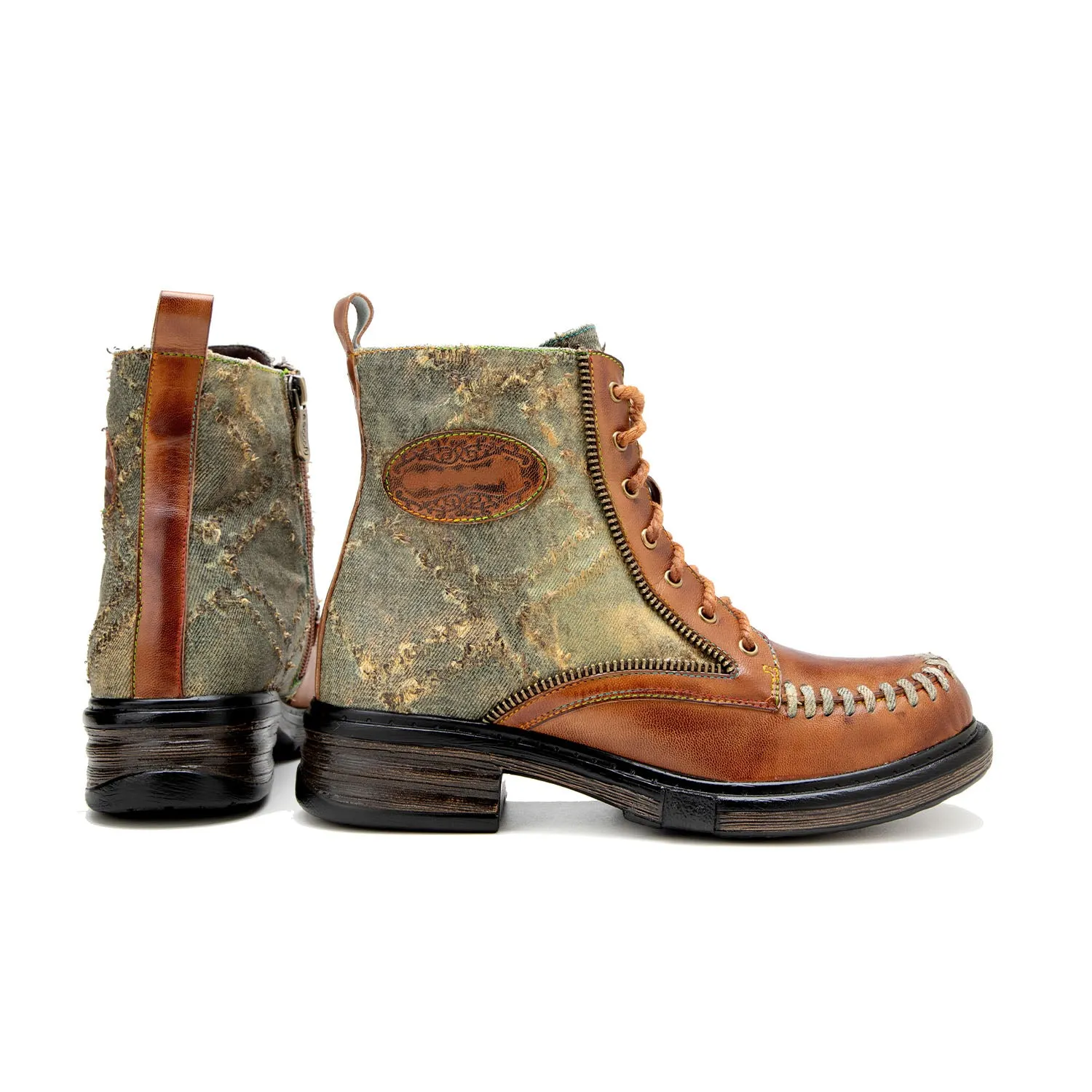 Vintage Stitching Low Heel Ankle Boots sold by superladystar product image thumbnail 5