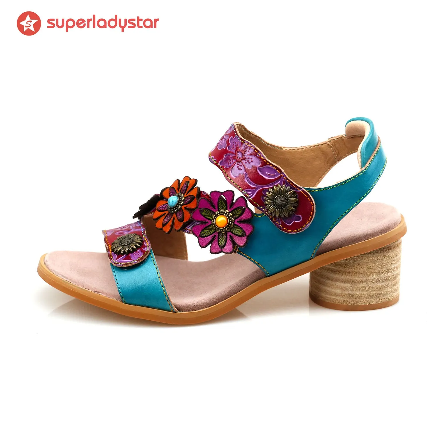 Handmade Vintage Casual Floral Sandals sold by superladystar product image thumbnail 5