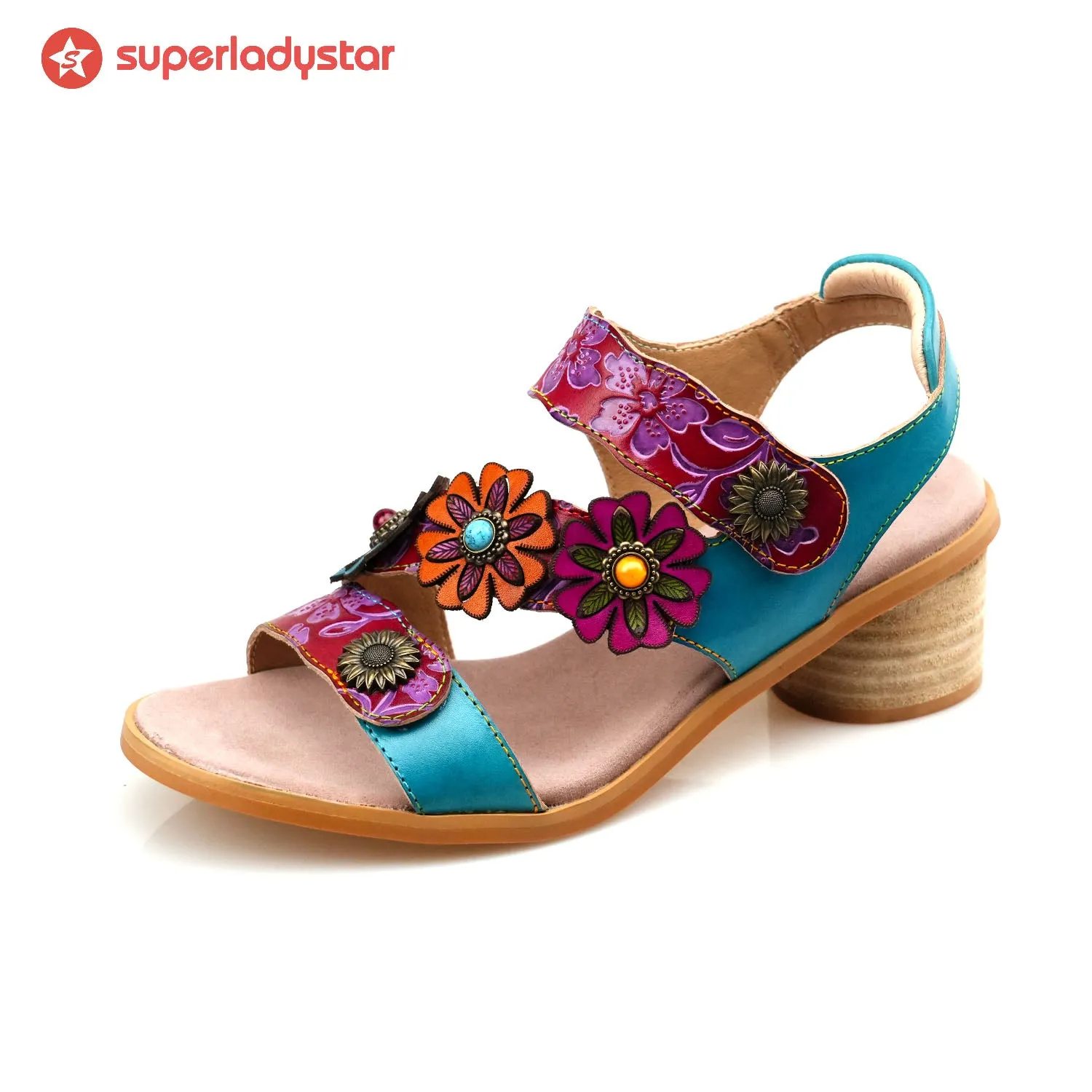 Handmade Vintage Casual Floral Sandals sold by superladystar product image thumbnail 4