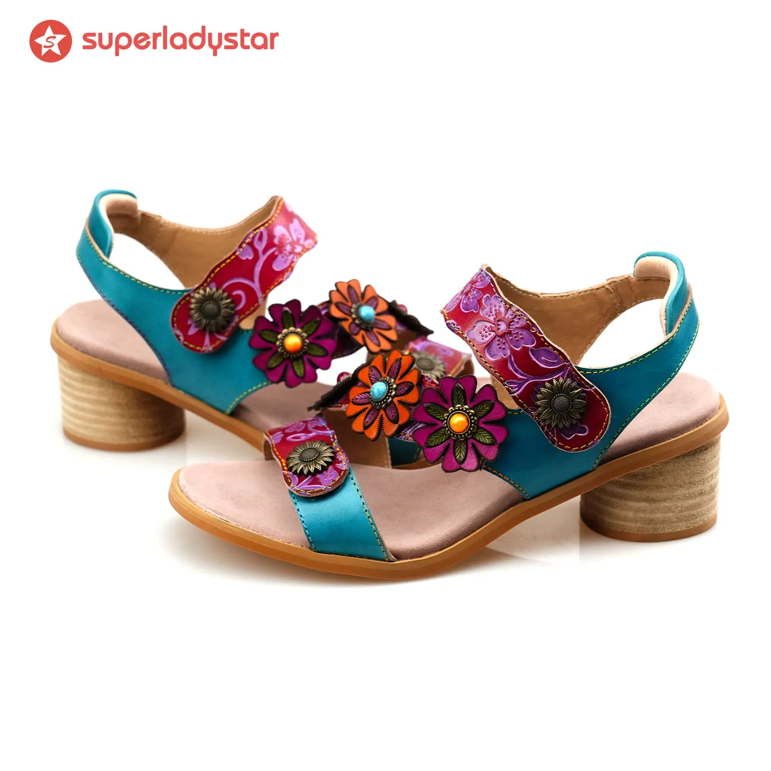 Handmade Vintage Casual Floral Sandals sold by superladystar product image thumbnail 2