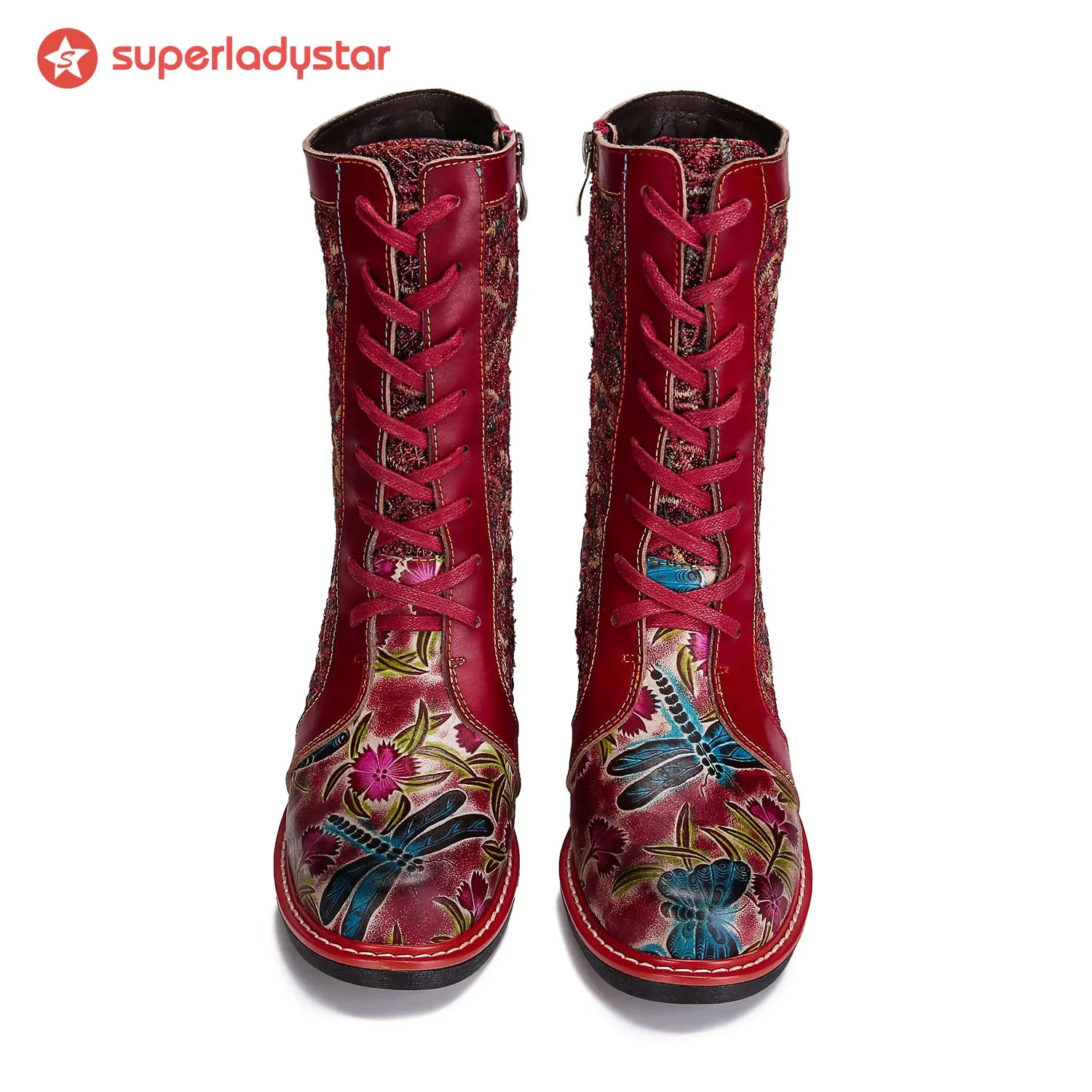 Handmade Leather Embroidered Comfy Boots sold by superladystar product image thumbnail 4