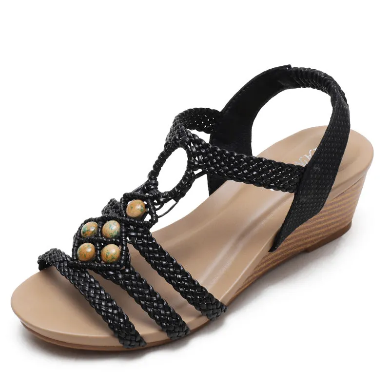 Bohemian Vintage Woven Beaded Sandals sold by superladystar product image thumbnail 3