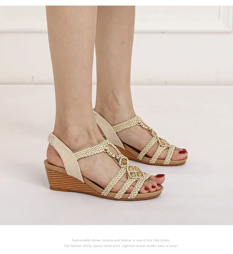 Bohemian Vintage Woven Beaded Sandals sold by superladystar product image thumbnail 5