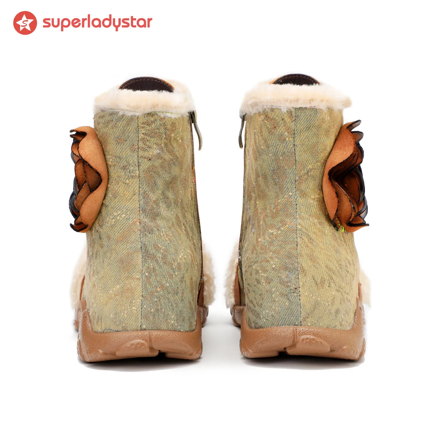 Orange Rose Velvet-Trimmed Walking Shoes sold by superladystar product image thumbnail 4