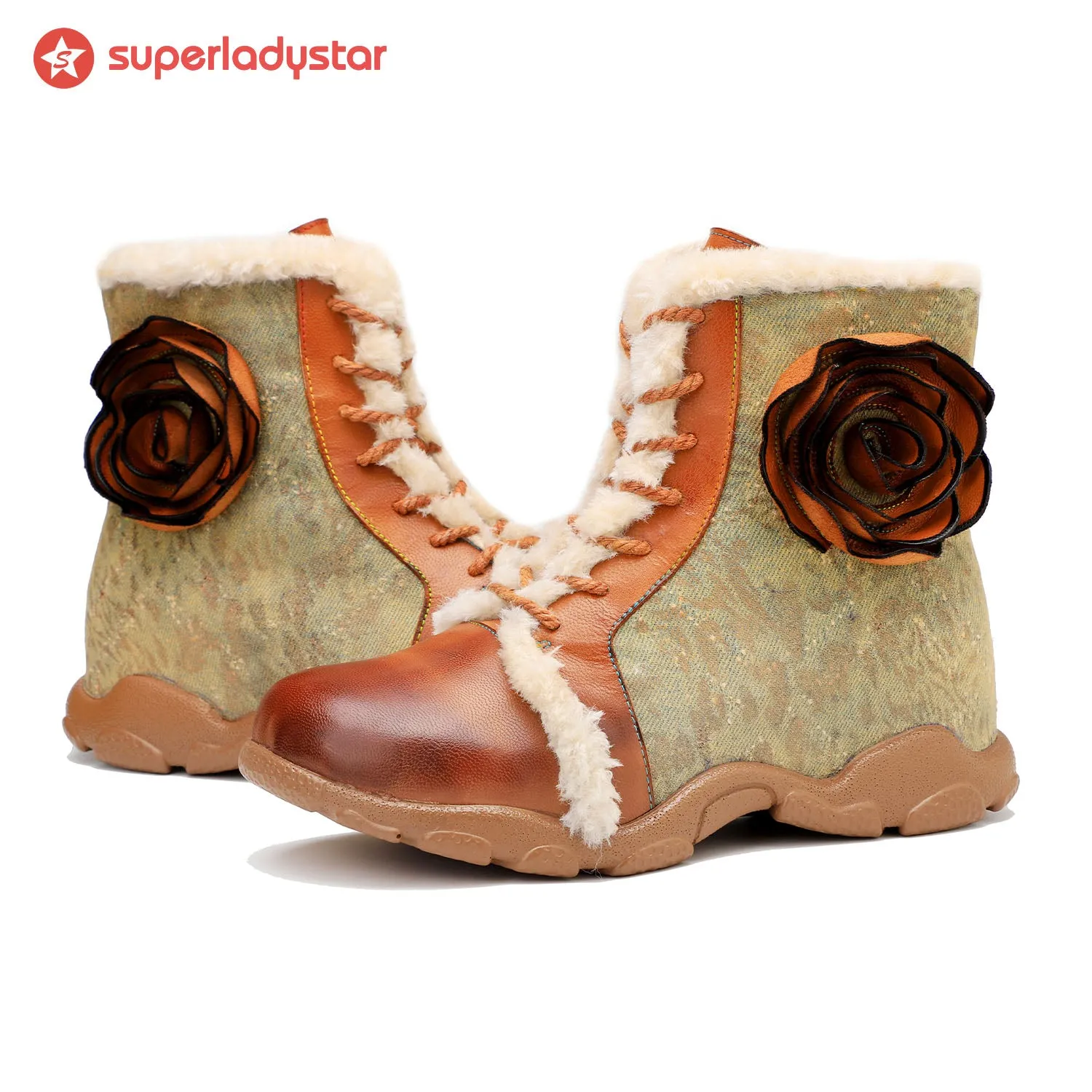 Orange Rose Velvet-Trimmed Walking Shoes sold by superladystar product image thumbnail 2