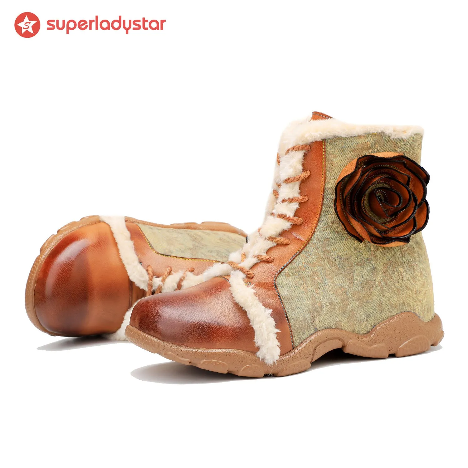 Orange Rose Velvet-Trimmed Walking Shoes sold by superladystar product image thumbnail 3