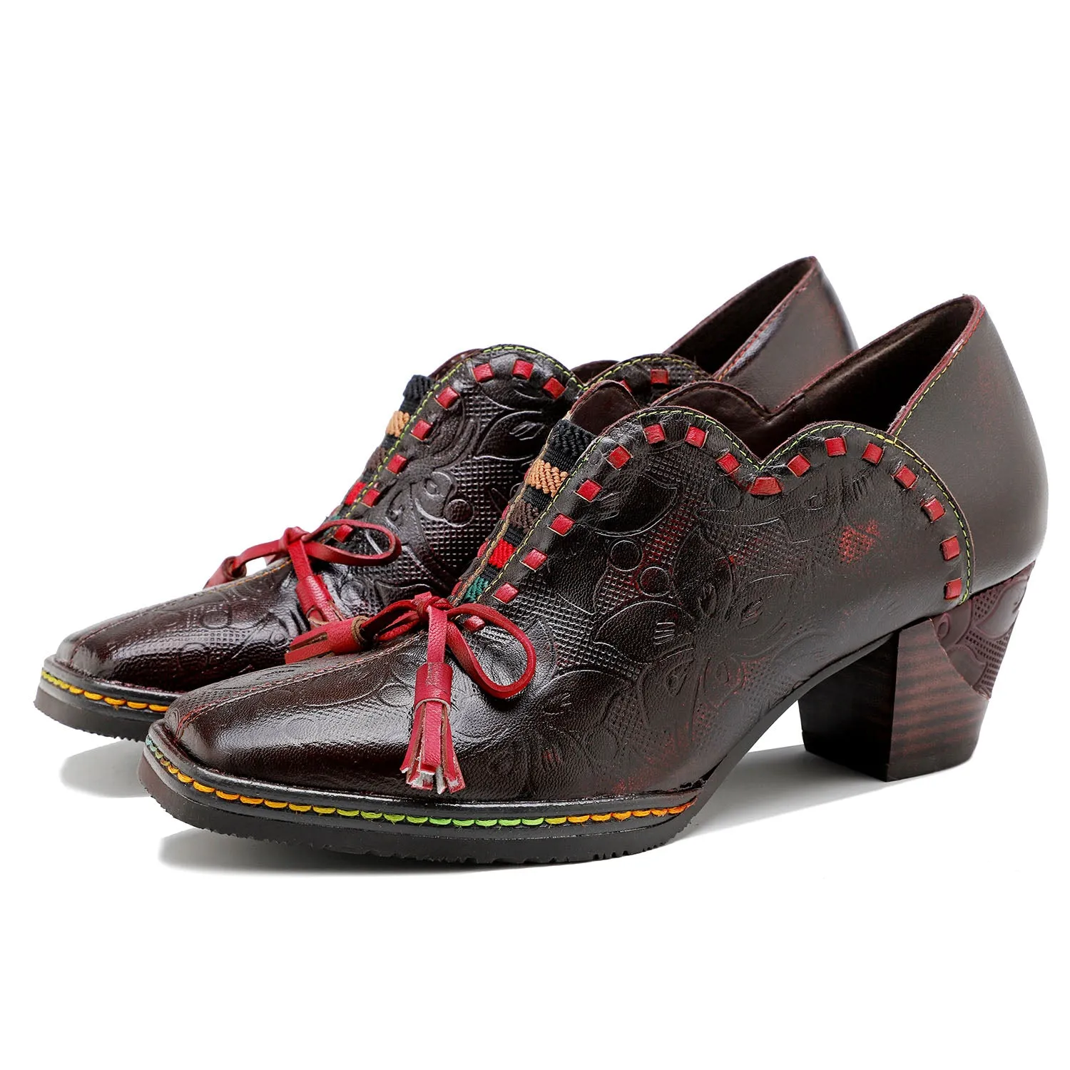 Hand printed Leather Pumps sold by superladystar