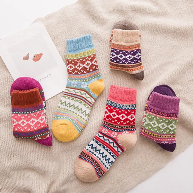 Retro Winter Thick Warm Socks sold by superladystar