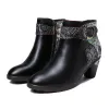 Handmade Floral Embossed Ankle Boots sold by superladystar