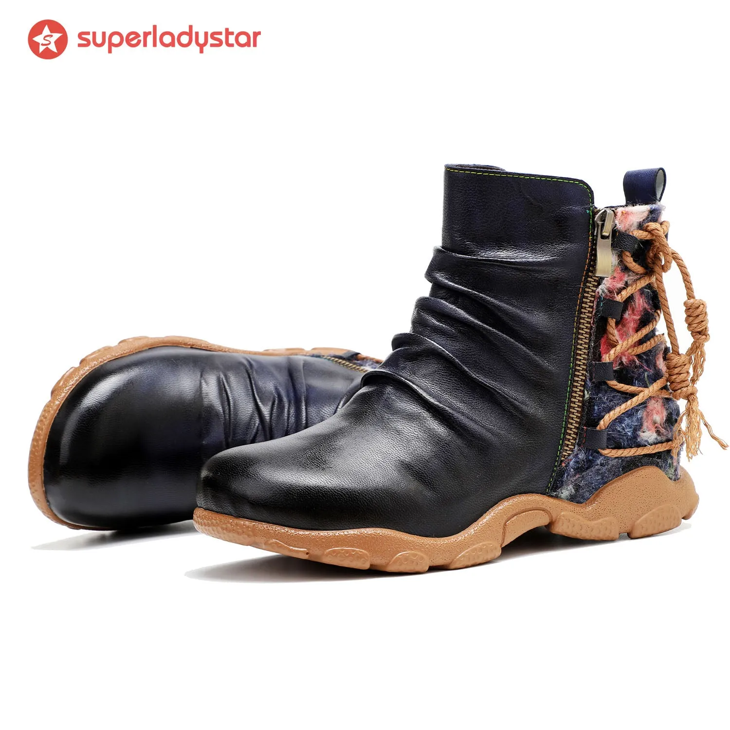 Retro Handmade Leather Strap Warm Ankle Boots sold by superladystar product image thumbnail 3