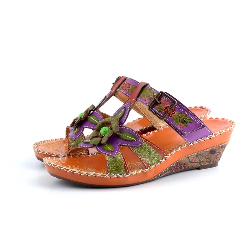 Genuine Leather Floral Bohemia Sandals sold by superladystar