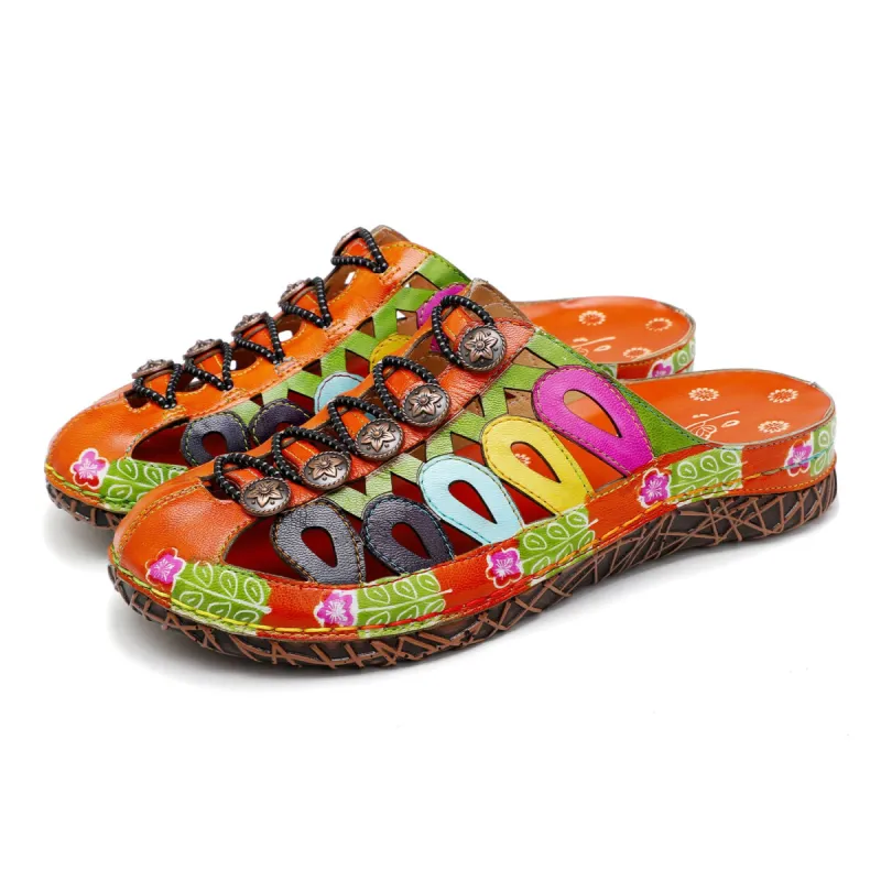 Vintage Handmade Stitching Colorful Slipper sold by superladystar