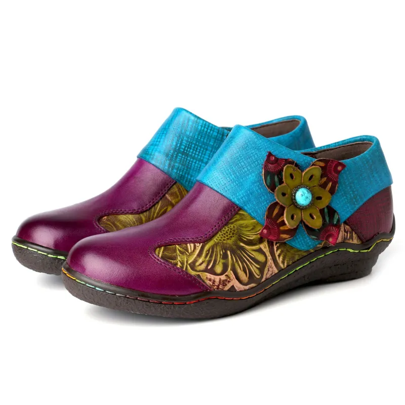 Hand-painted Genuine Leather Comfy Shoes sold by superladystar