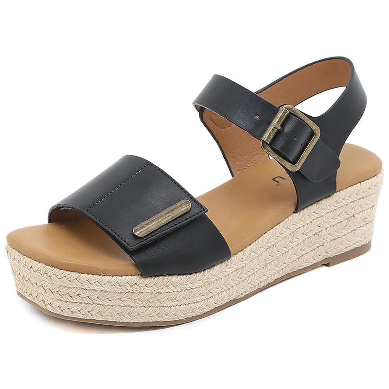 Retro Fish Mouth Comfort Wedge Sandals sold by superladystar product image thumbnail 3