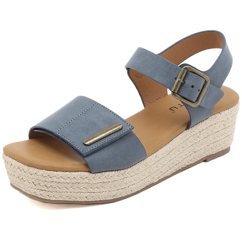 Retro Fish Mouth Comfort Wedge Sandals sold by superladystar