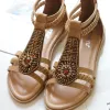 Bohemian Rhinestone Beach Sandals sold by superladystar