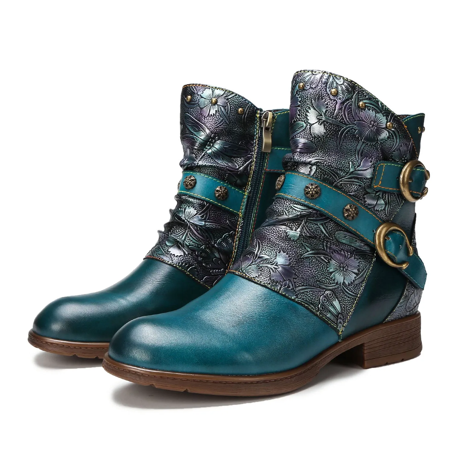 Retro Painted Buckle Flat Shoes sold by superladystar