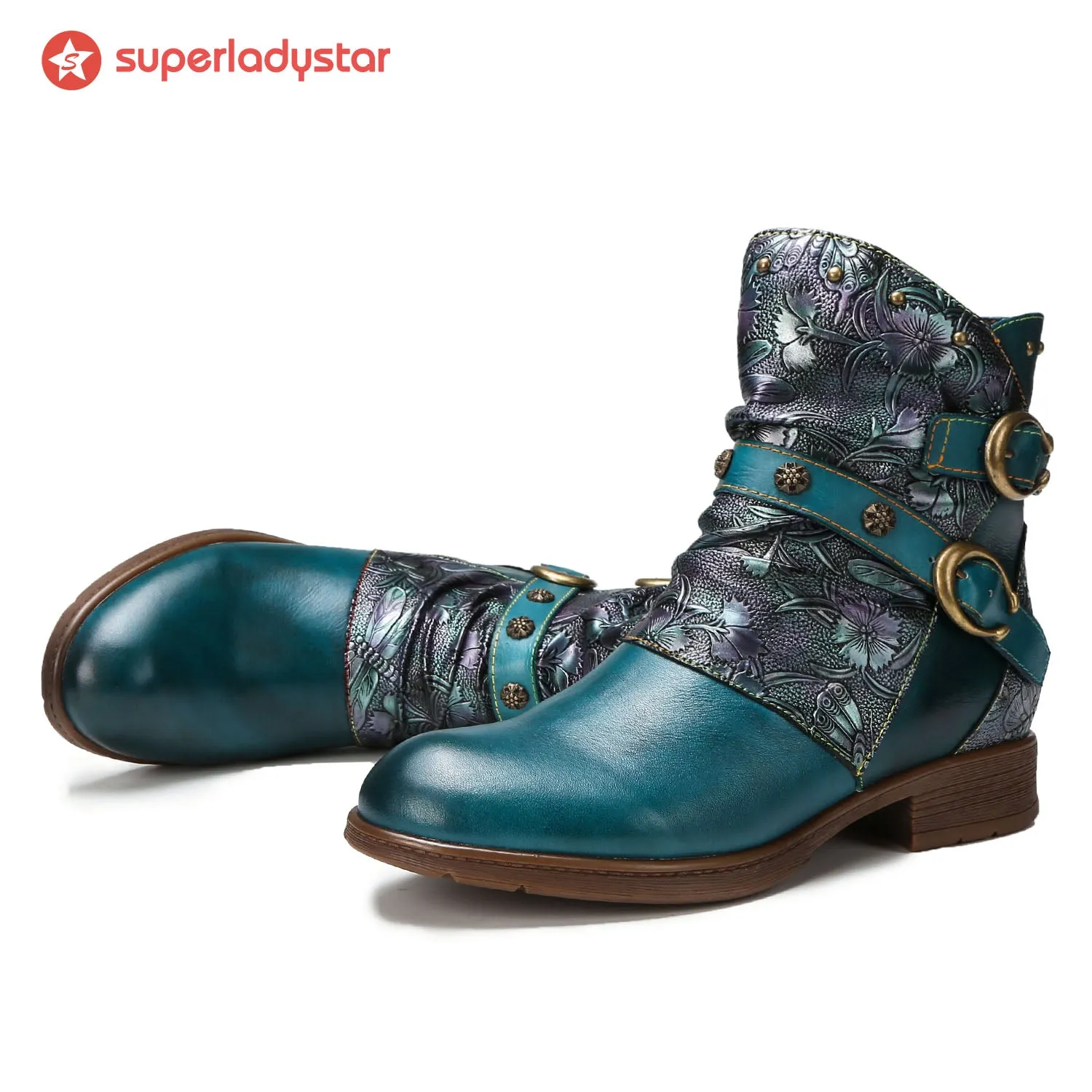 Retro Painted Buckle Flat Shoes sold by superladystar product image thumbnail 4