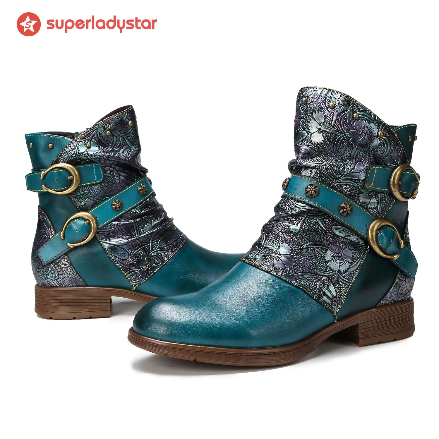 Retro Painted Buckle Flat Shoes sold by superladystar product image thumbnail 3