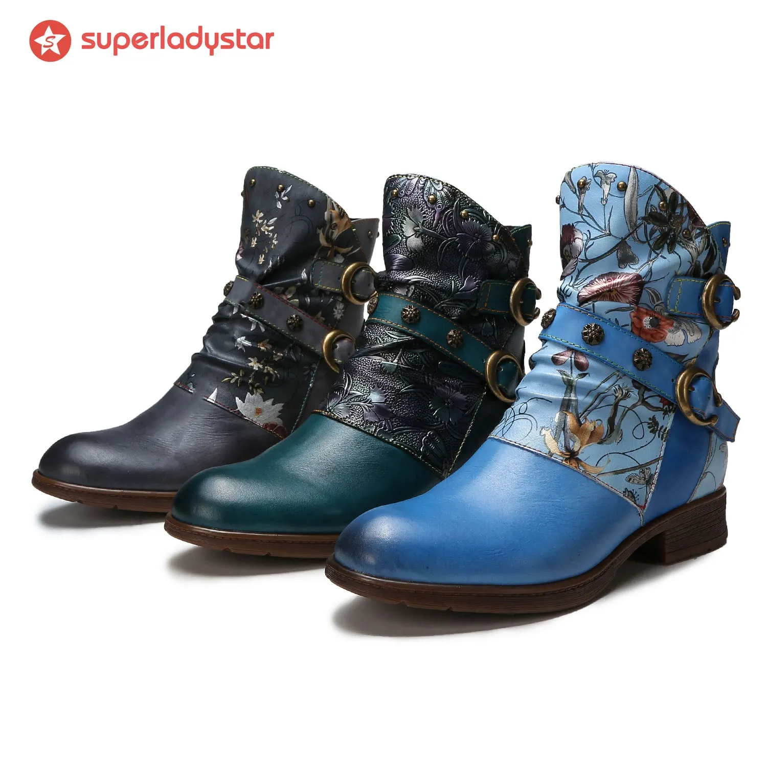 Retro Painted Buckle Flat Shoes sold by superladystar product image thumbnail 2