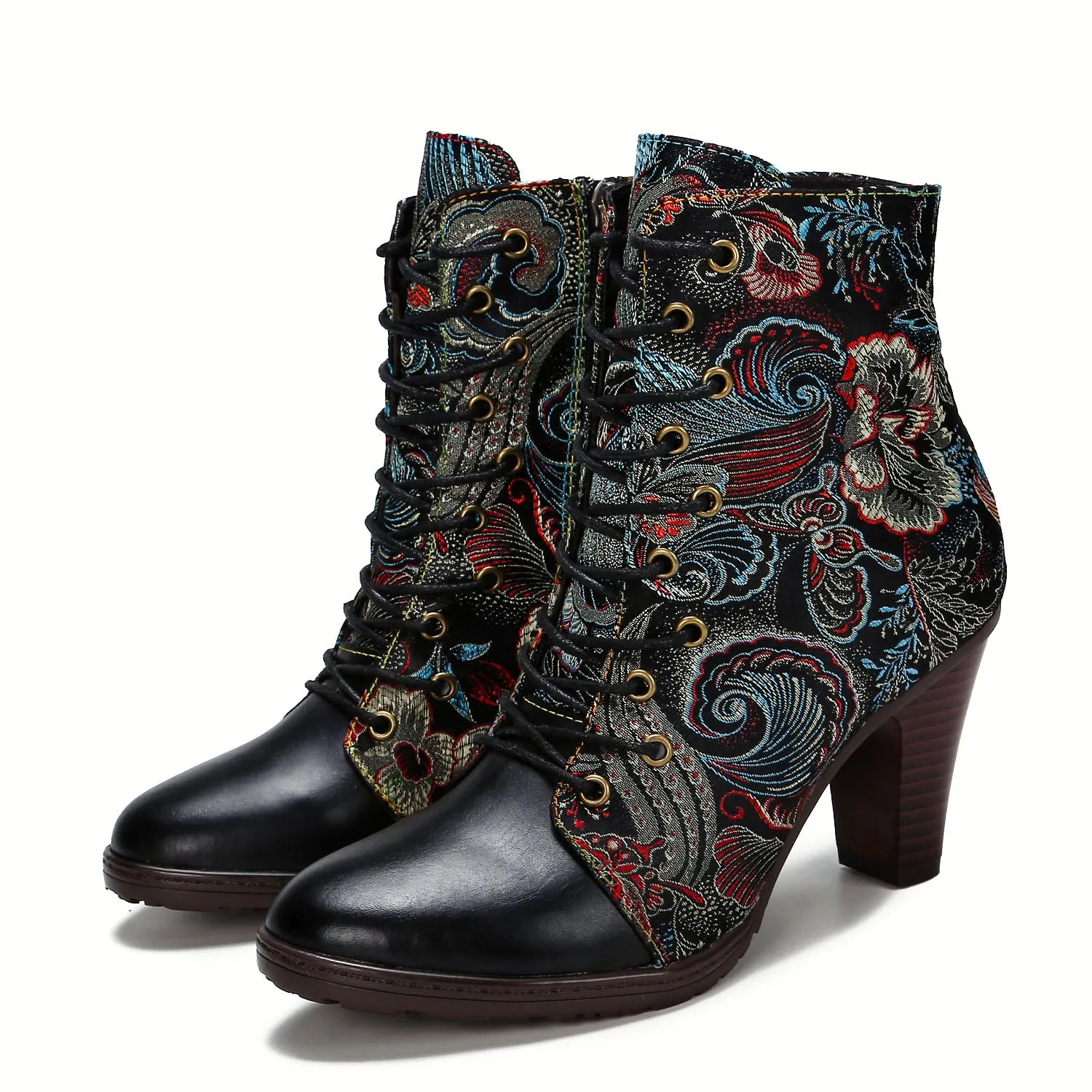 Genuine Leather Embroidered Comfy Boots sold by superladystar