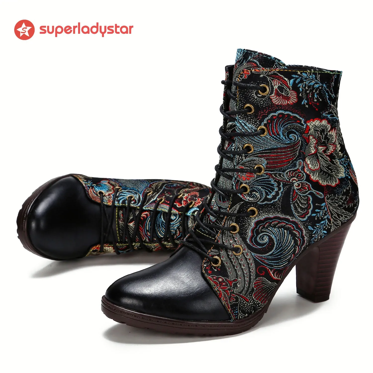 Genuine Leather Embroidered Comfy Boots sold by superladystar product image thumbnail 3