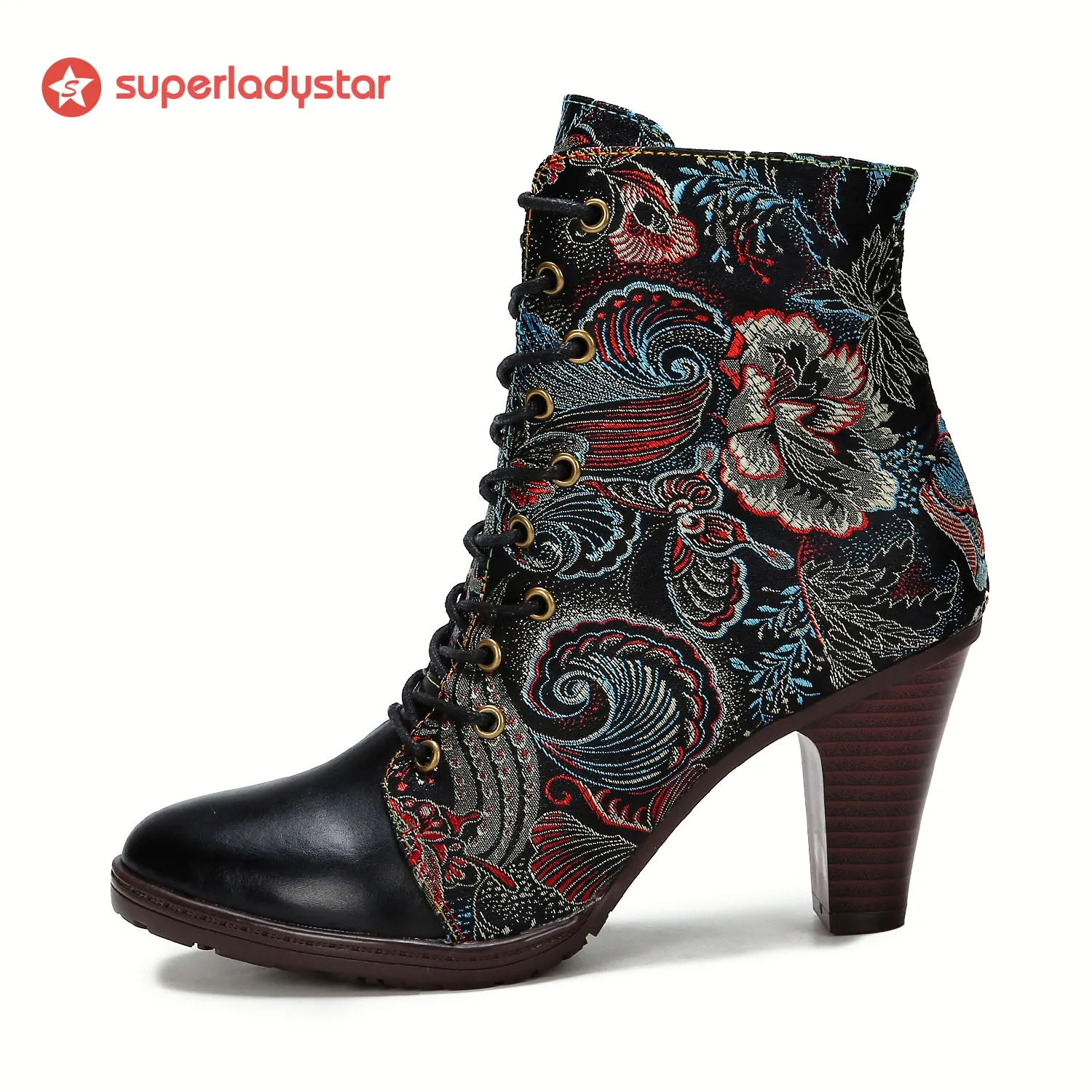 Genuine Leather Embroidered Comfy Boots sold by superladystar product image thumbnail 5
