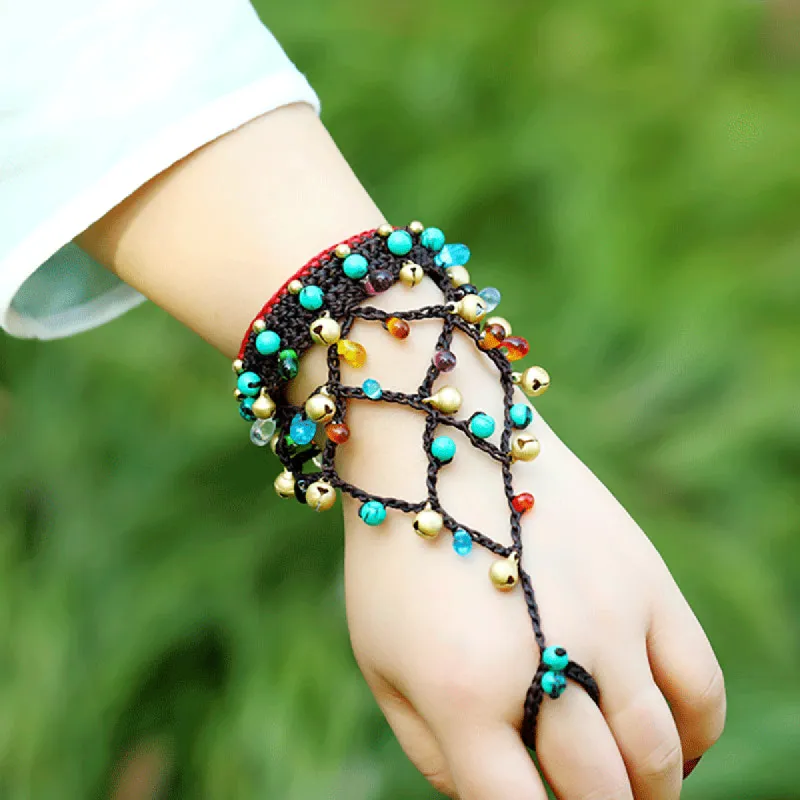 Bohemian Hand Woven Bracelet in Turquoise Glaze sold by superladystar