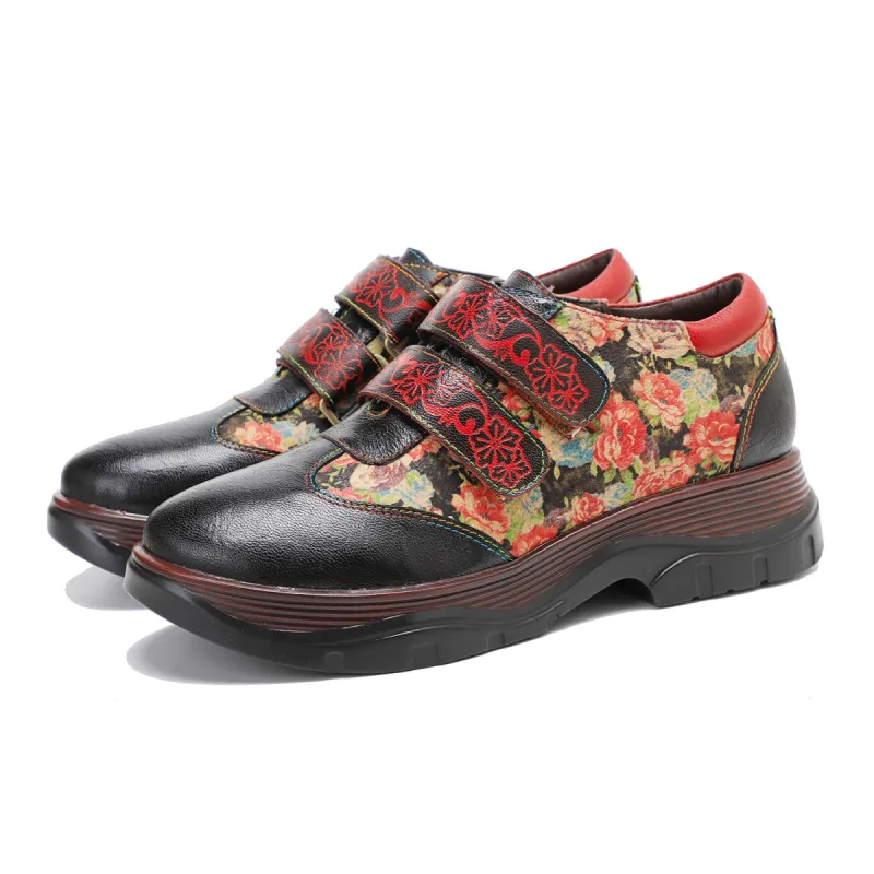 Handmade Round Toe Printed Flat Shoes sold by superladystar