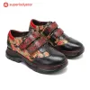 Handmade Round Toe Printed Flat Shoes sold by superladystar
