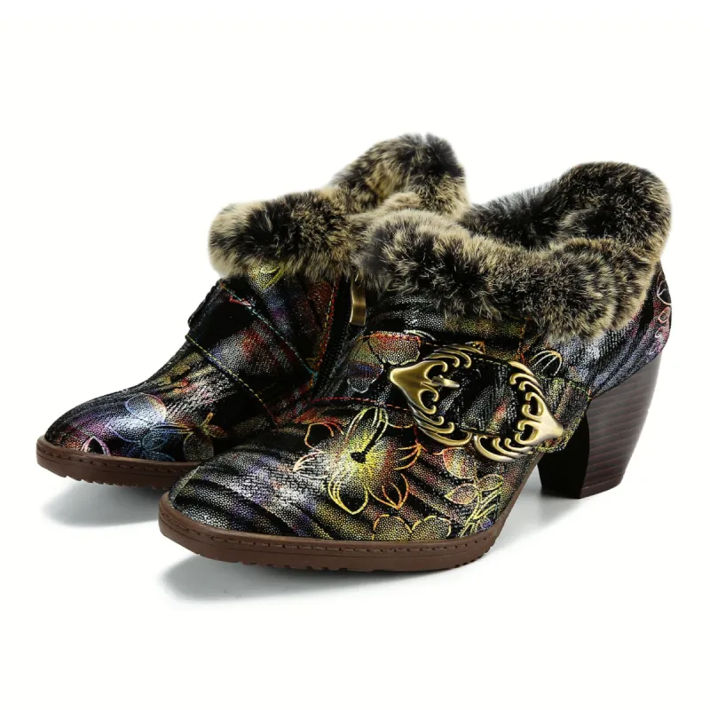 Colorful Comfortable Fur Collar Warm Shoes sold by superladystar