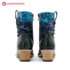 Retro Handmade Stitching Low Heel Ankle Boots sold by superladystar