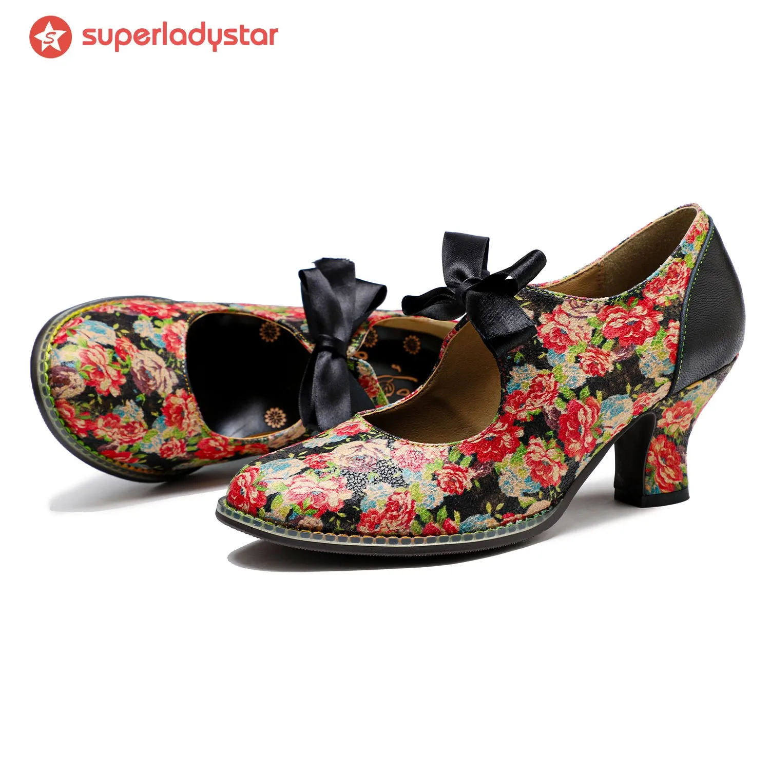 Hand-Painted Floral Laces Elegant Pumps sold by superladystar product image thumbnail 2