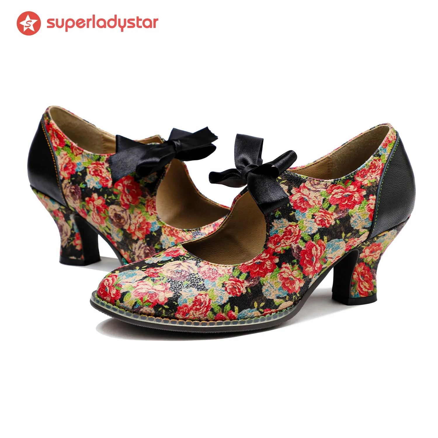 Hand-Painted Floral Laces Elegant Pumps sold by superladystar product image thumbnail 3
