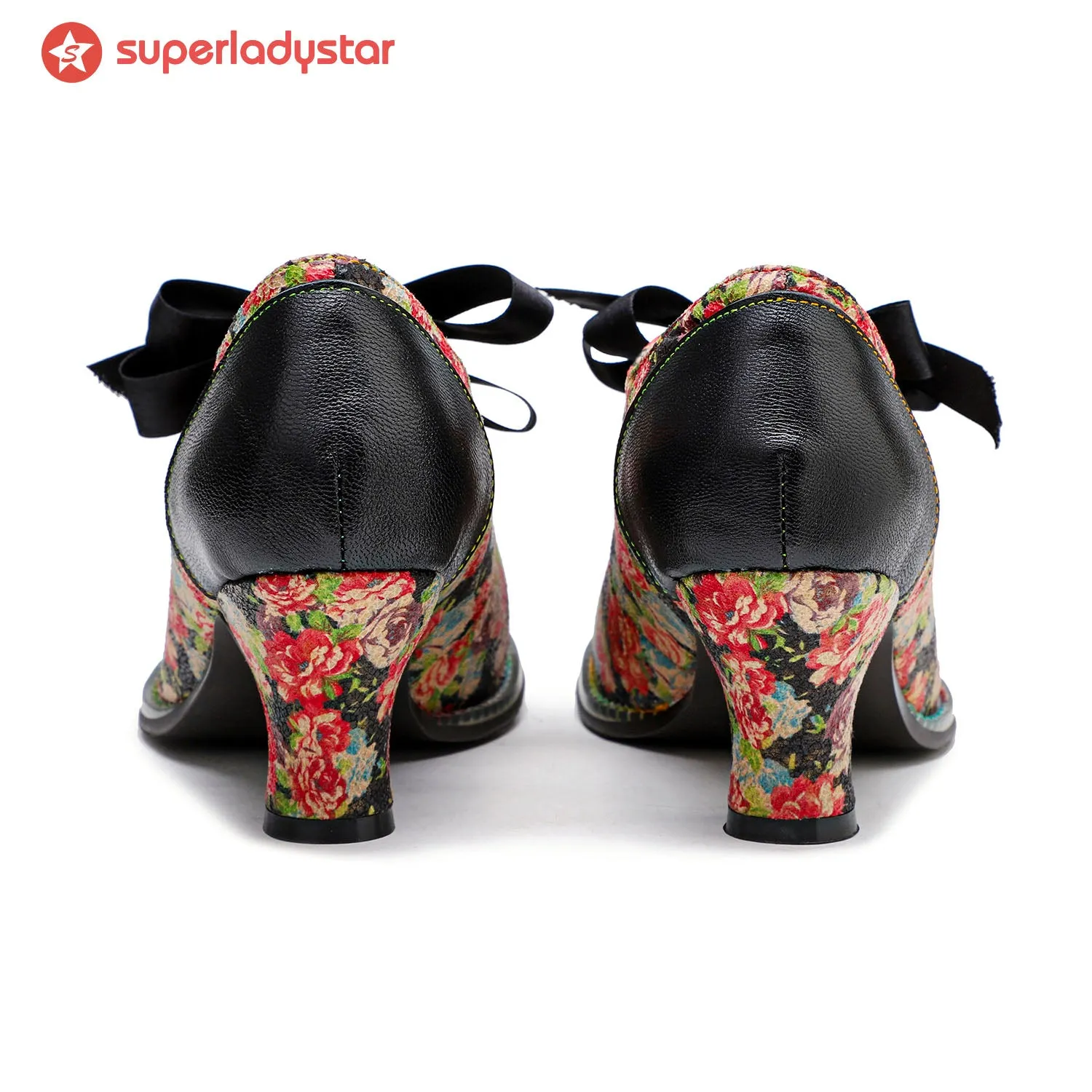 Hand-Painted Floral Laces Elegant Pumps sold by superladystar product image thumbnail 5