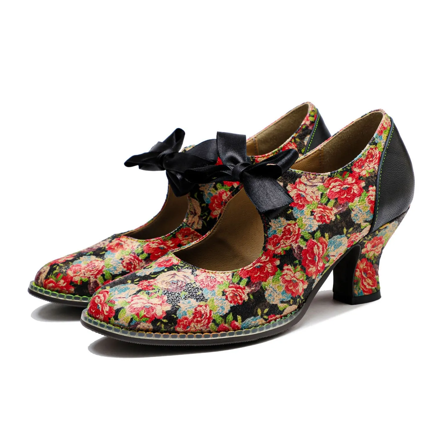 Hand-Painted Floral Laces Elegant Pumps sold by superladystar