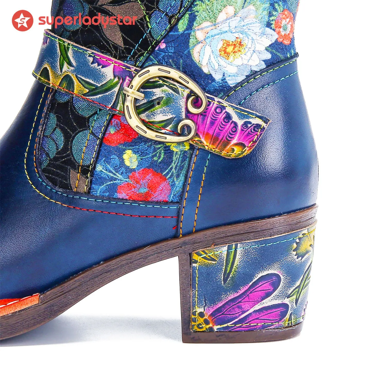 Vintage Handmade Comfort Chunky Heel Booties sold by superladystar product image thumbnail 4