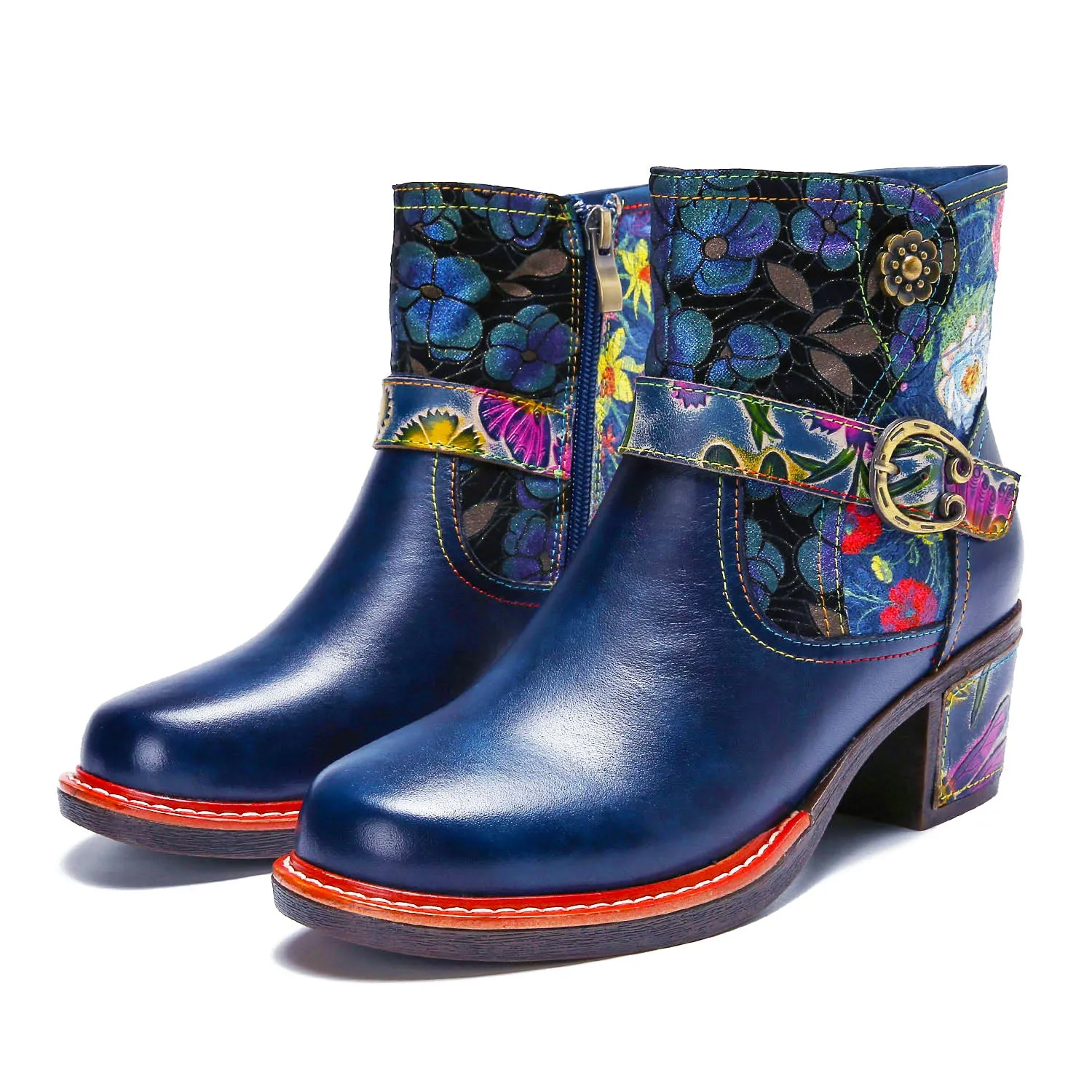 Vintage Handmade Comfort Chunky Heel Booties sold by superladystar product image thumbnail 2