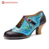 Retro Hollow Embossed Flower Leather Pumps sold by superladystar