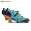 Retro Hollow Embossed Flower Leather Pumps sold by superladystar