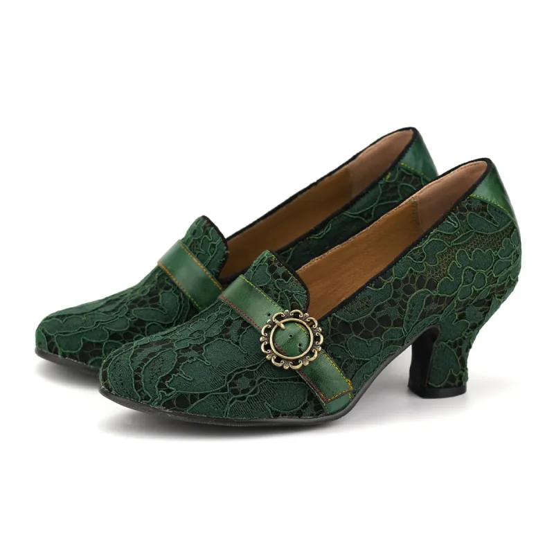 Handmade Vintage Fantasy Floral Pumps sold by superladystar