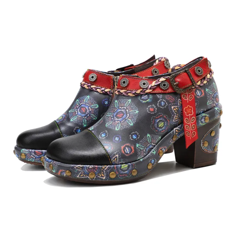 Retro Heavy Industry Style Comfortable Thick Heel Pumps sold by superladystar