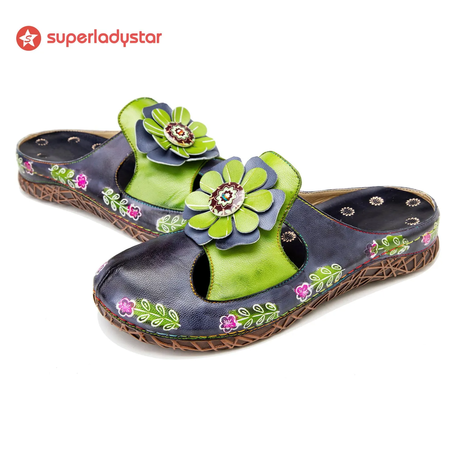 Vintage Printed Handmade Flat Shoes Sandals sold by superladystar product image thumbnail 2