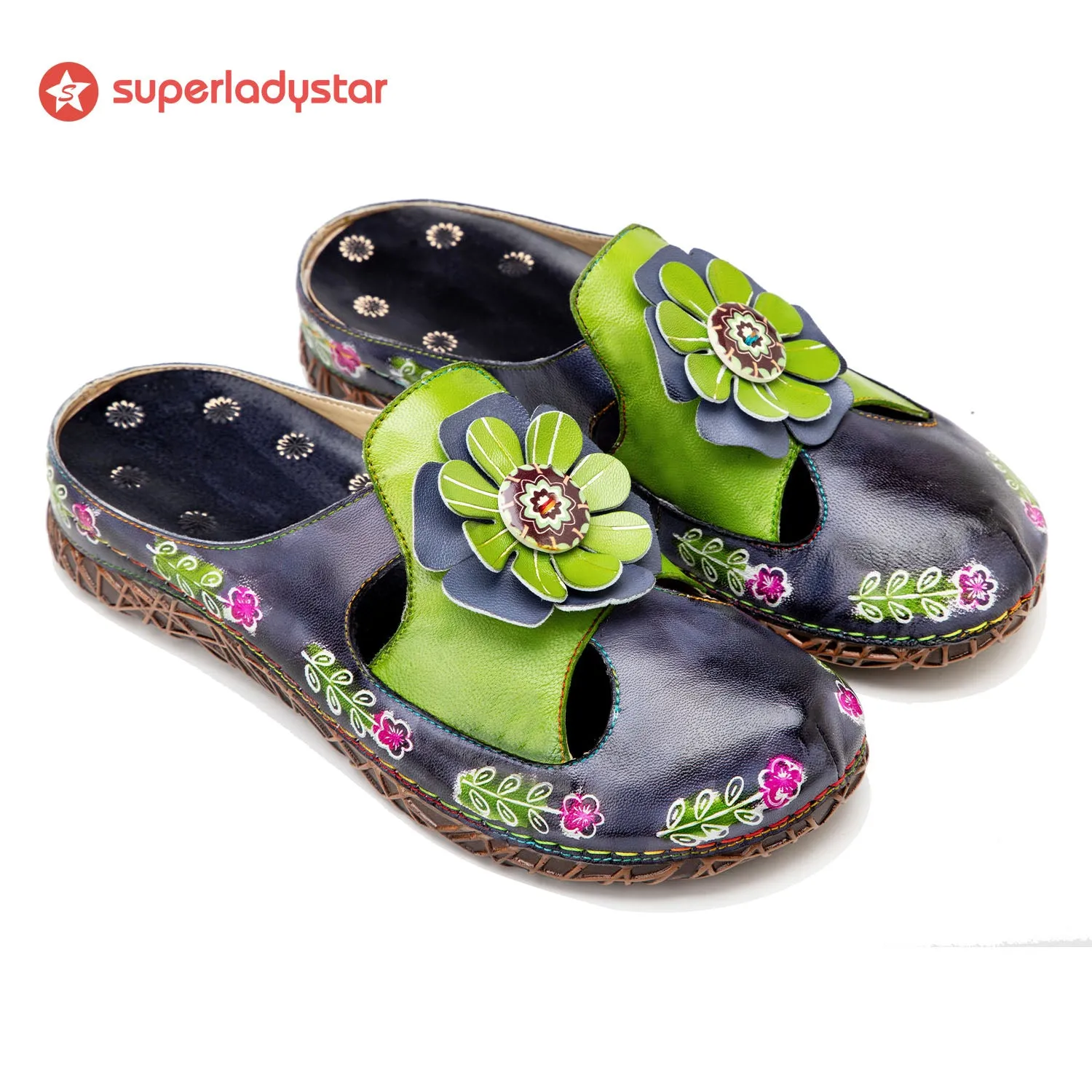 Vintage Printed Handmade Flat Shoes Sandals sold by superladystar product image thumbnail 4