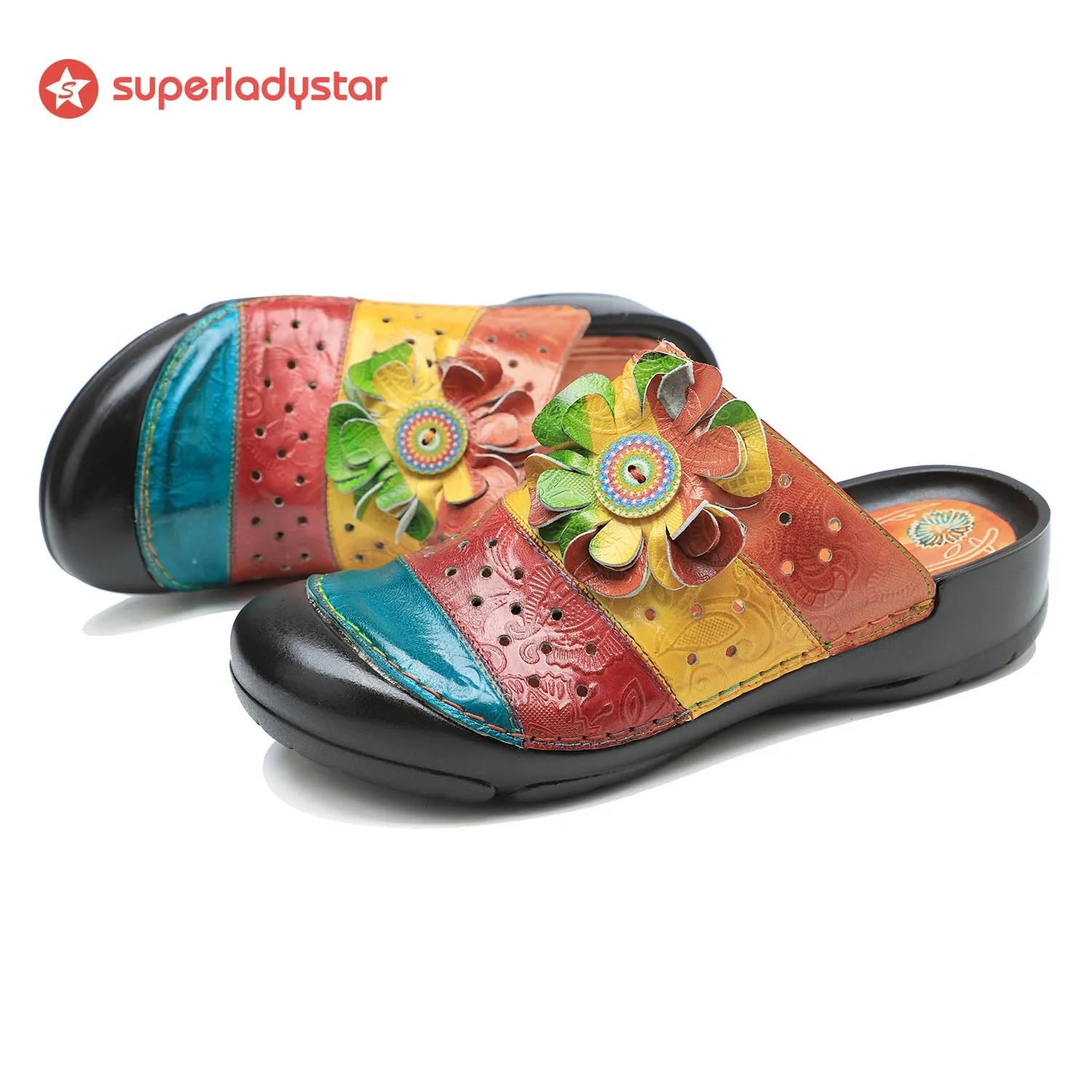 Vintage Handmade Stitching Colorful Sandals sold by superladystar product image thumbnail 3